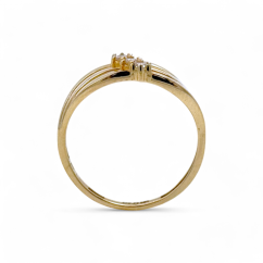 Zlatý prsten s kamínky trojitý 1,36g