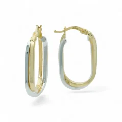 Oválné náušnice z kombinovaného zlata