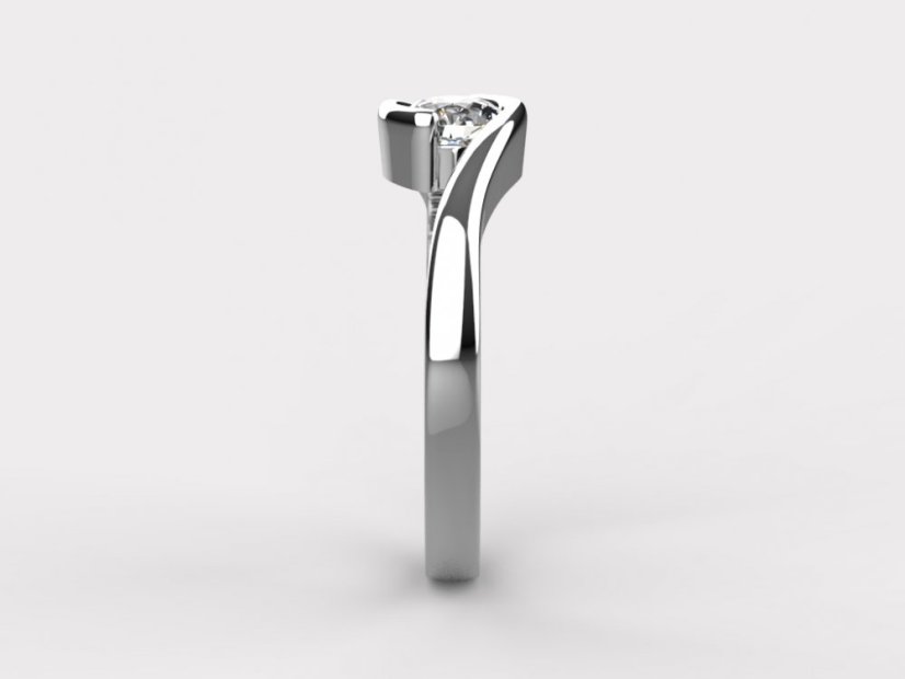 Zásnubní prsten s 0,5 ct lab grown diamantem v bílém zlatě