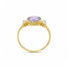 Zlatý prsten s barevnými zirkony 1,60g