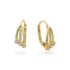 Zlaté náušnice s čirými zirkony 1,94g