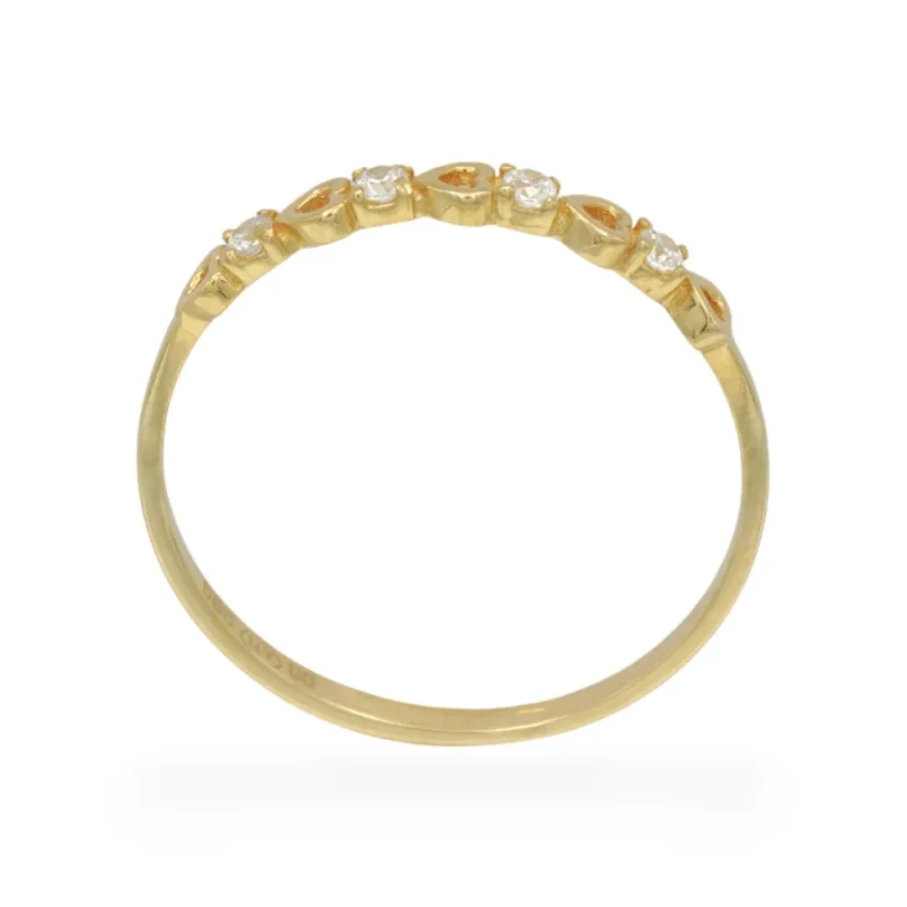 Zlatý prsten se Srdíčky a zirkony