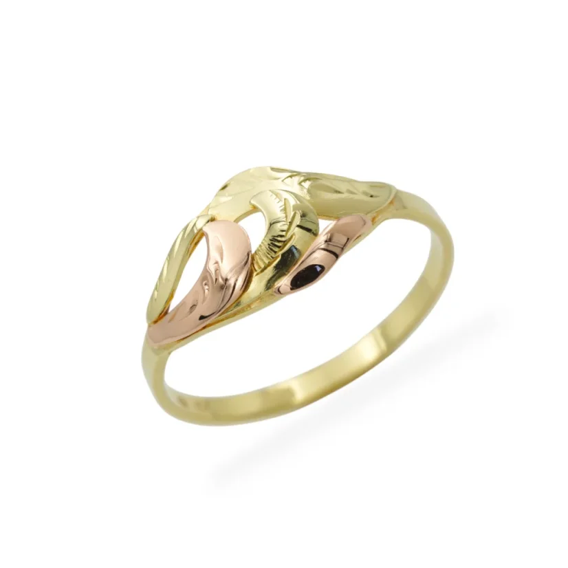 Vintage zlatý prsten s růžovým zlatem 2,06g