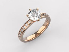 Luxusní zásnubní prsten s 1 ct diamantem v růžovém zlatě