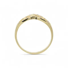 Zlatý dvojitý prsten se zirkony 2,62g