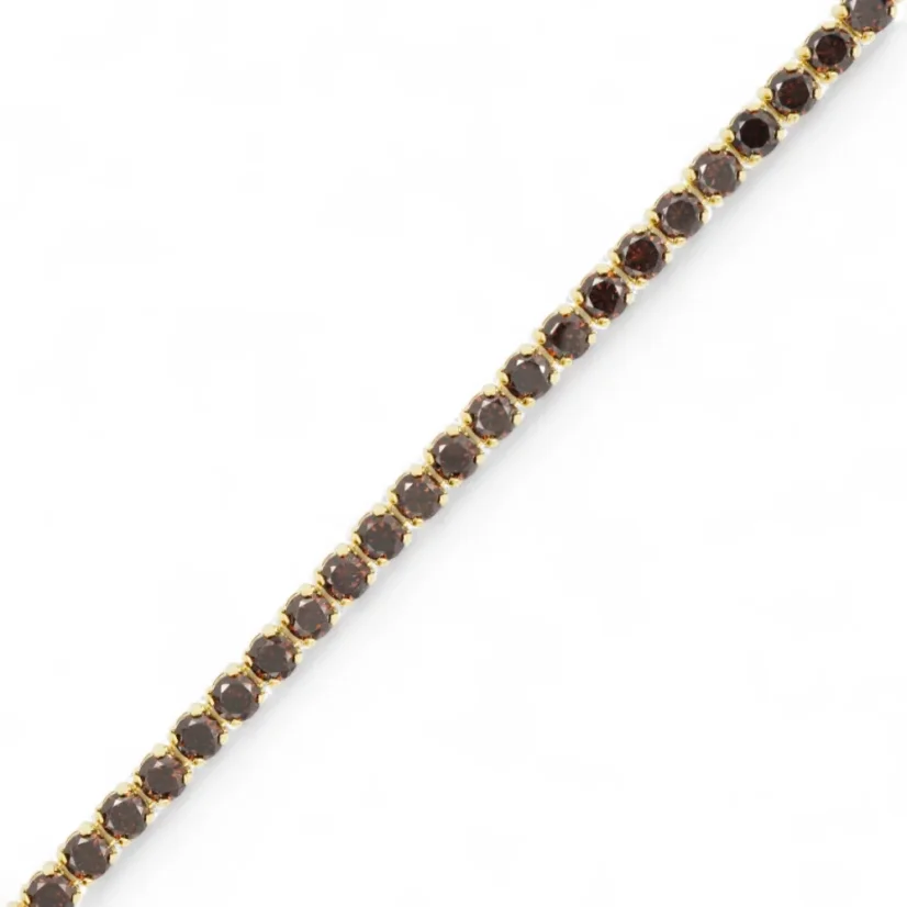 Zlatý tenisový náramek se zirkony 17cm