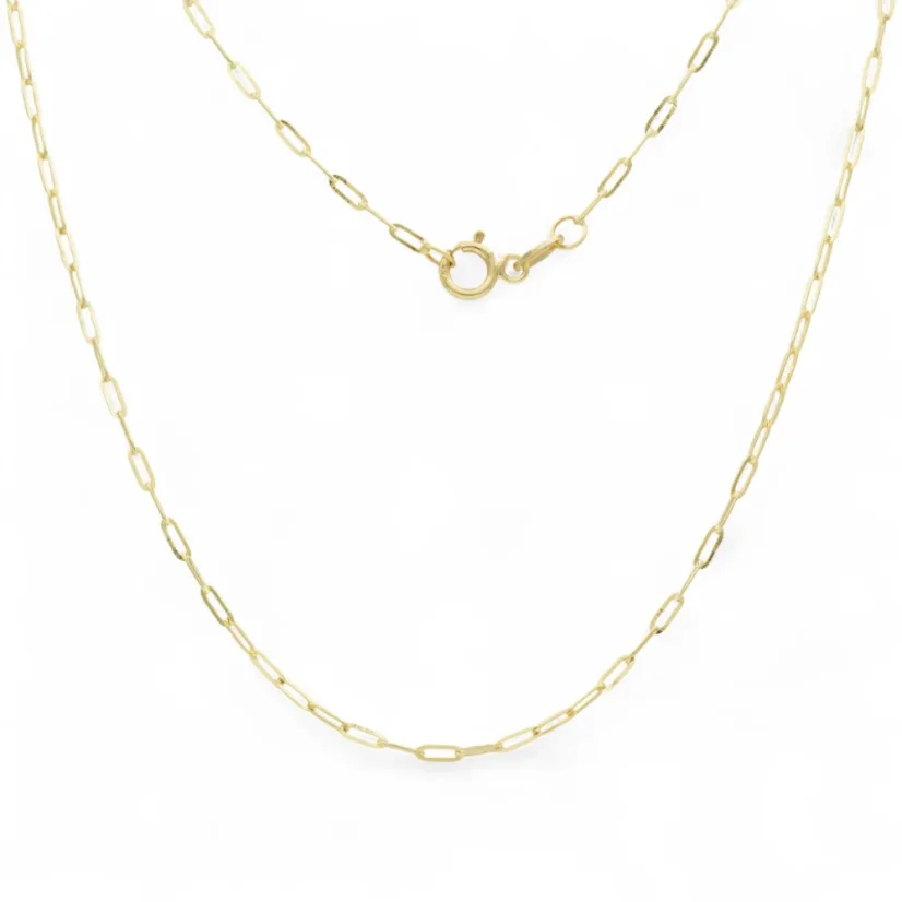 Zlatý řetízek Paperclip 45cm