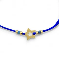 Šňůrkový náramek se zlatem Hvězda 0,72g