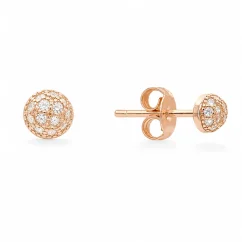 Drobné peckové náušnice rose gold se zirkony