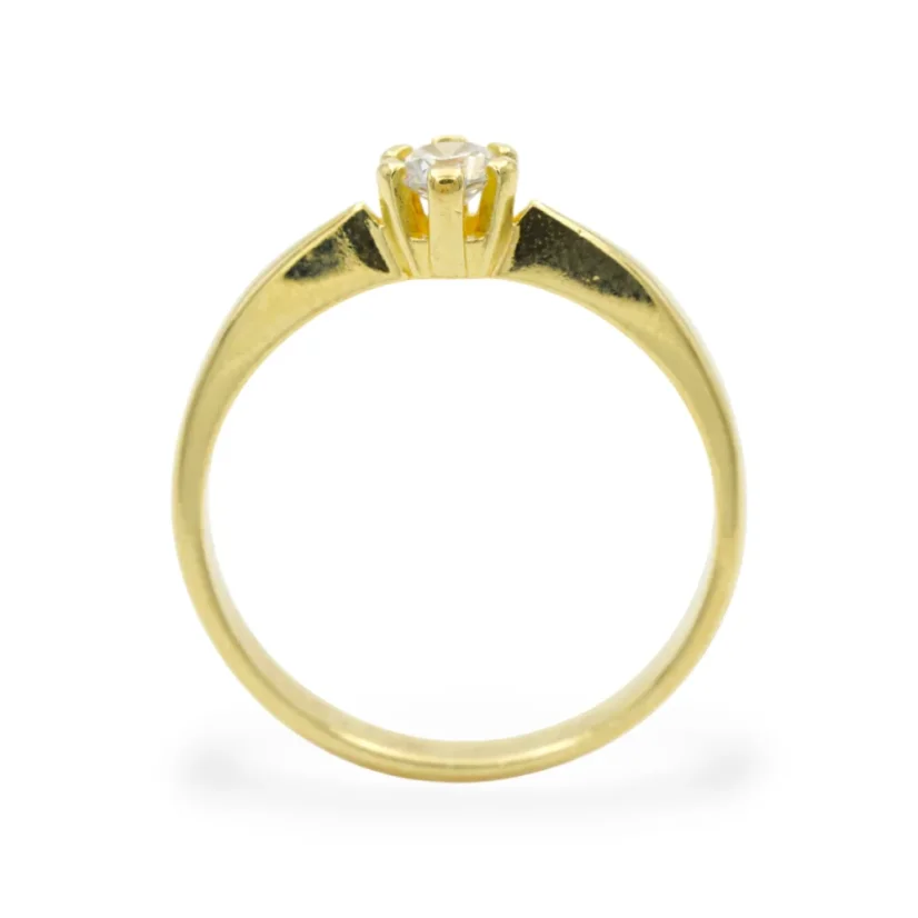 Zásnubní stříbrný prsten s kulatým zirkonem - Velikost: 53