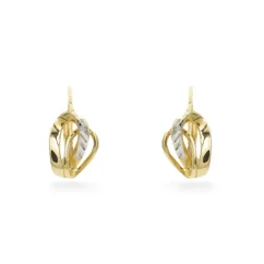 Elegantní kombinované zlaté náušnice 1,48g