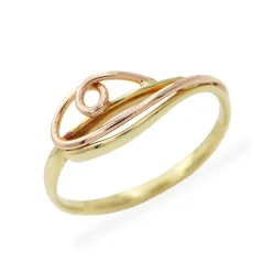 Jemný proplétaný prsten z kombinovaného zlata 1,23g