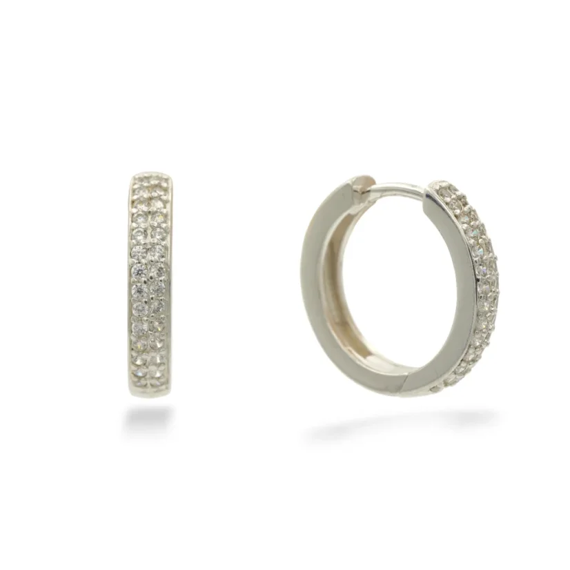 Stříbrné kruhové náušnice 1,6cm se zirkony