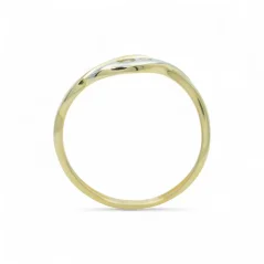 Kombinovaný zlatý prsten se zirkony