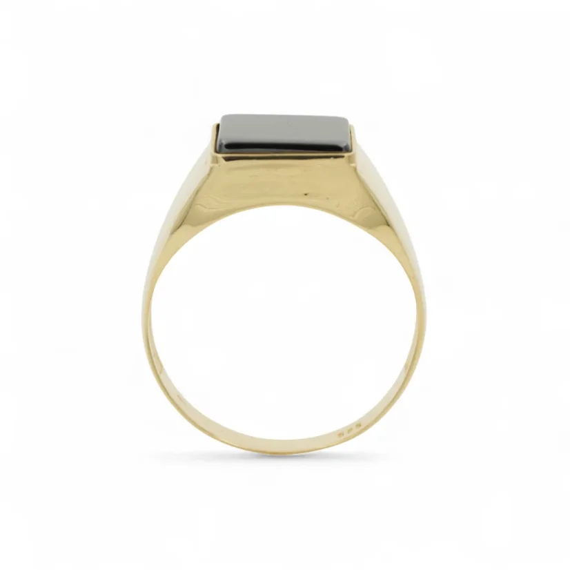 Zlatý pánský prsten s onyxem 5,53g