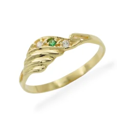 Zlatý prsten s kombinovanými zirkony 1,53g