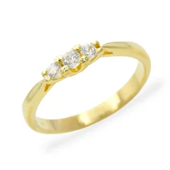 Zásnubní stříbrný prsten se třemi zirkony