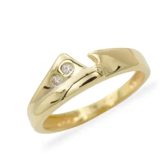 Zlatý lesklý prsten se zirkony 2,25g