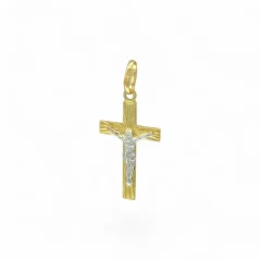 Zlatý přívěsek Kříž s Ježíšem kombinovaný 1,60g
