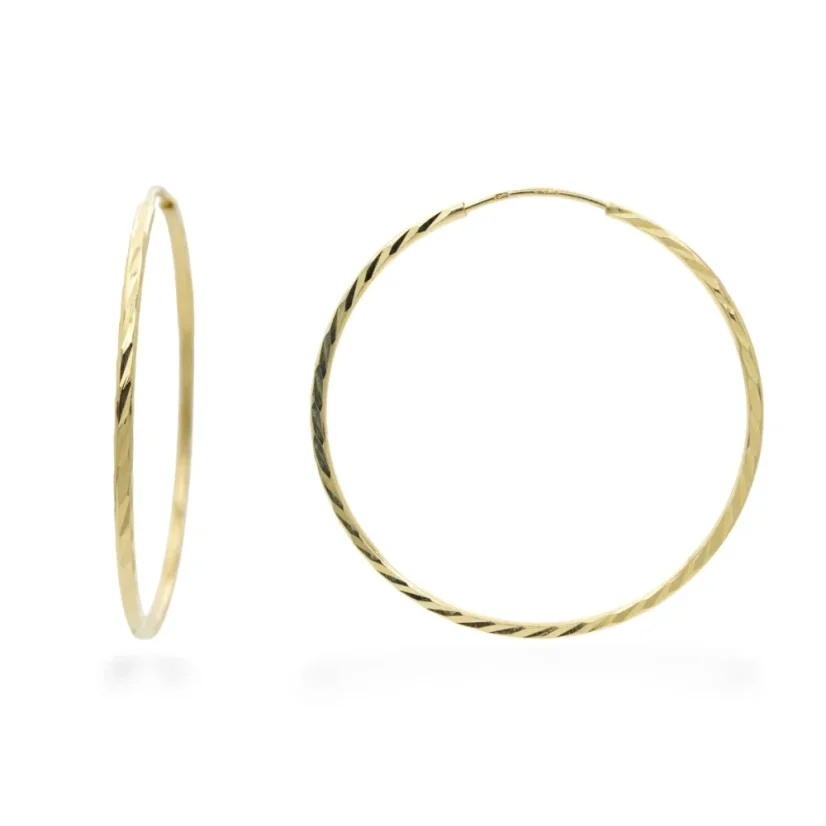 Zlaté náušnice Kruhy 3,8cm gravírované 2,51g