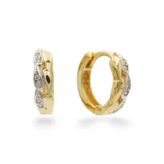 Zlaté náušnice Kruhy 1,3 cm kombinované 2,32g