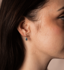 Zlaté náušnice s topazem a zirkony 1,98g