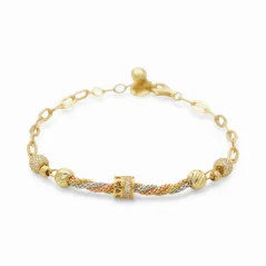 Zlatý náramek kombinovaný zdobený 17-18cm 4,78g