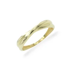 Elegantní zlatý prsten s křížením