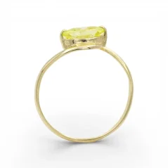 Zlatý prsten s oválným zeleným zirkonem 1,51g