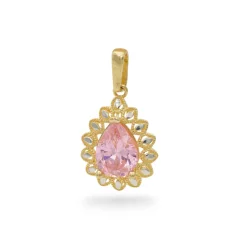 Zlatý přívěsek s růžovým zirkonem 1,26g