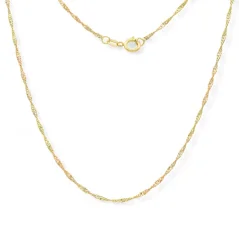 Zlatý řetízek Singapore dvojbarevný 55cm 2,55g
