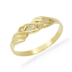 Jemný zlatý prsten se zirkony 1,24g