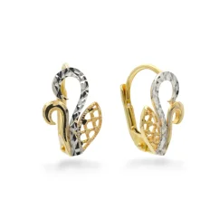 Kombinované zlaté náušnice gravírované 1,59g