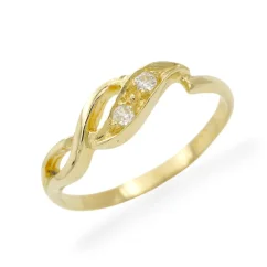 Prsten ze žlutého zlata se zirkony 1,61g
