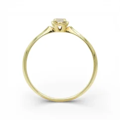 Jemný zlatý prsten s čirým zirkonem 1,05g