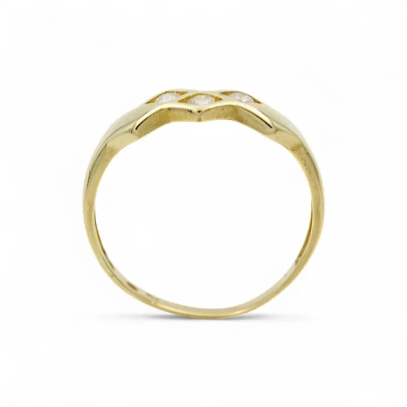 Zlatý prsten s bílými kamínky 1,77g