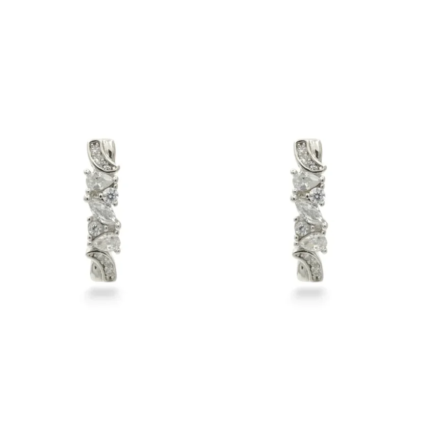 Stříbrné náušnice s čirými zirkony