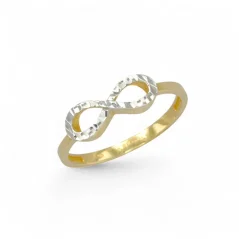 Zlatý prsten kombinovaný Nekonečno s gravírem 1,36g