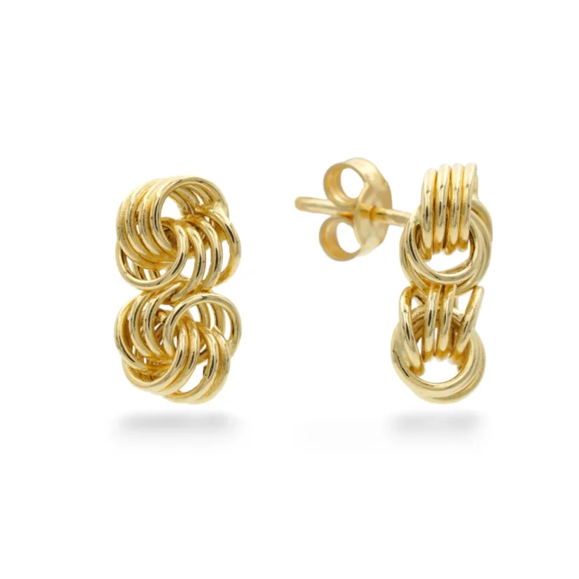 Celozlaté náušnice proplétané 1,62g