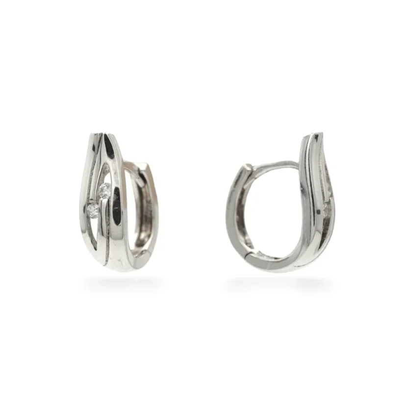 Moderní stříbrné náušnice s čirými zirkony