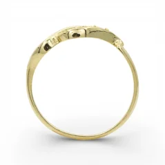 Prsten ze žlutého zlata se zirkony 1,61g