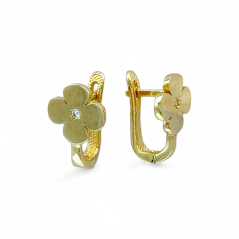 Zlaté dětské náušnice Čtyřlístek 1,47g