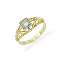 Vintage zlatý prsten se zirkonem 2,92g