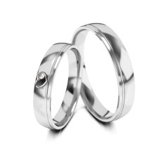 Minimalistický snubní set s romantickým detailem s briliantem