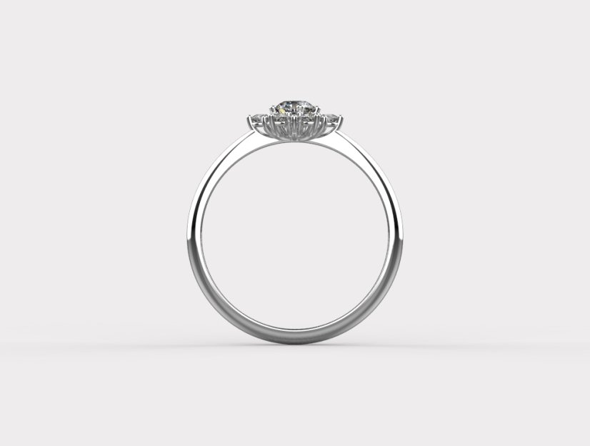 Halo prsten s přírodními diamanty ze bílého zlata