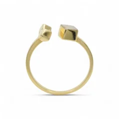 Otevřený zlatý prsten kombinovaný kostičky