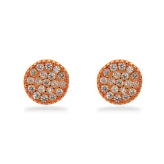 Stříbrné pozlacené peckové náušnice zdobené zirkony