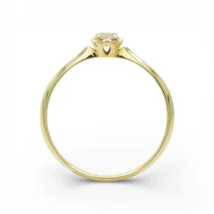 Jemný zlatý prsten s čirým zirkonem 1,05g