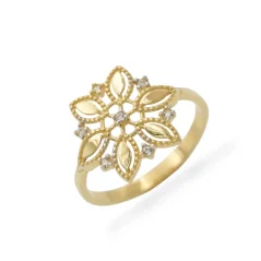 Zlatý prsten hvězda se zirkony