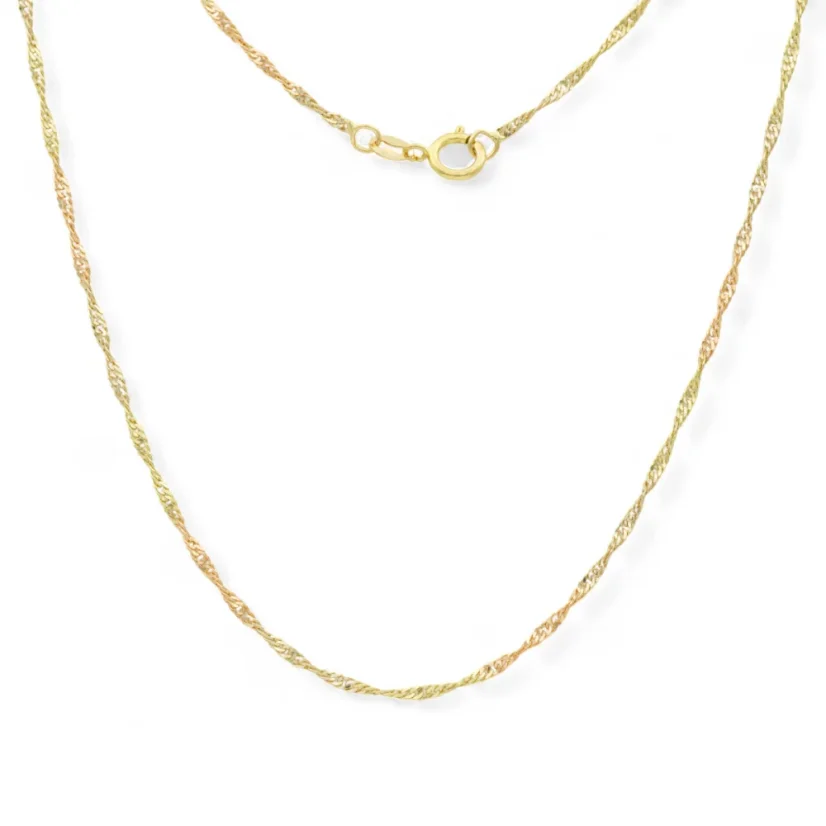 Zlatý řetízek Singapore dvojbarevný 55cm 2,55g